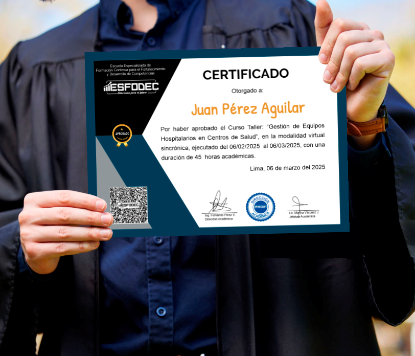 Estudiante tomando certificado